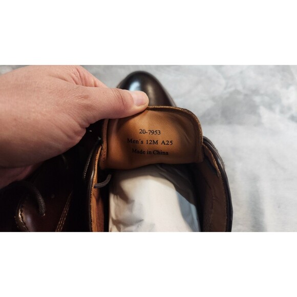 Johnston & Murphy Men's 12 Burgundy Upton Plain Toe Oxford Shoes New Without Box - Picture 6 of 7